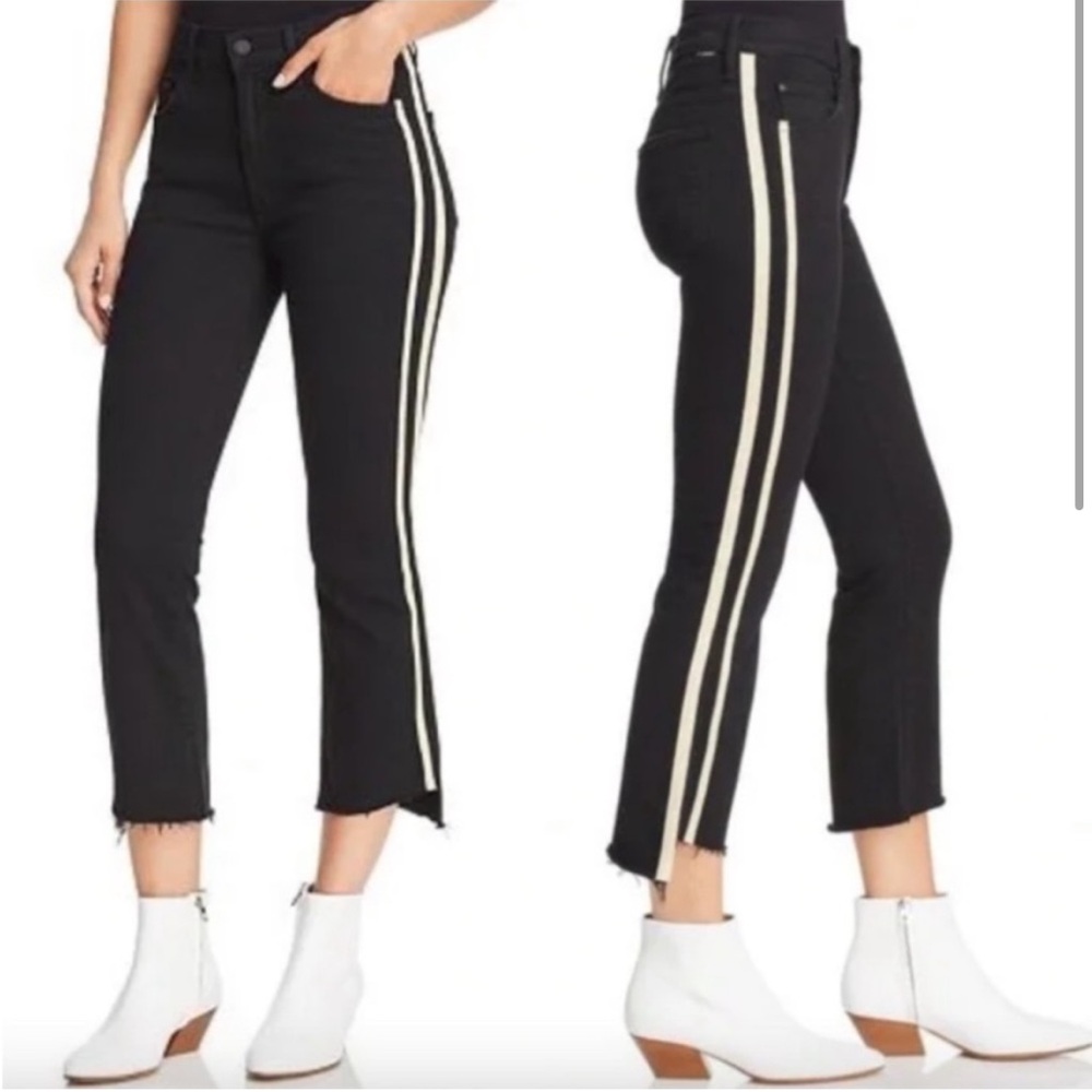 Mother Insider Crop Step Fray in Guilty Racer Black size 29